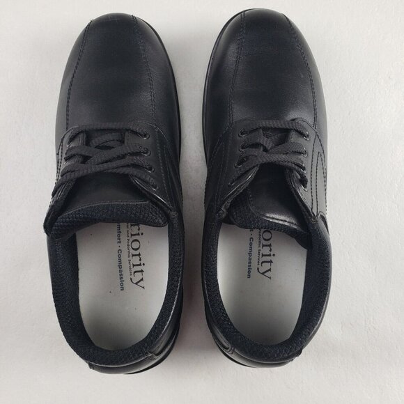 Orthofeet Lake Charles Lace Up Shoe Womens 7.5 B Black Leather Diabetic Orthotic - Picture 7 of 11